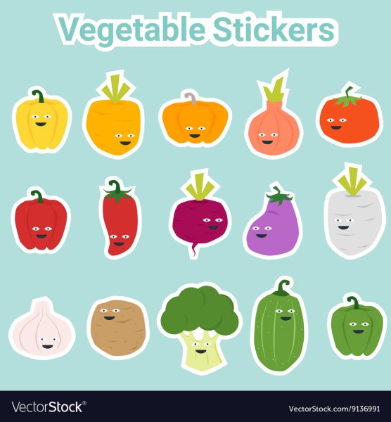 Мультяшные овощи и фрукты