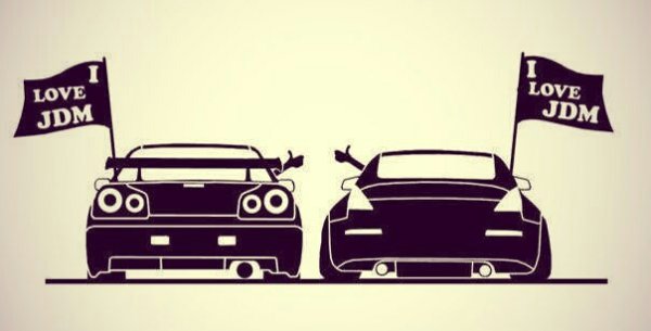 Стикеры JDM черно белые