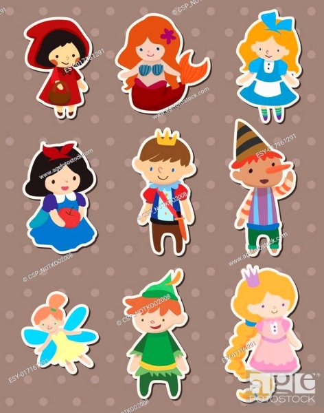 Наклейки "сказки"