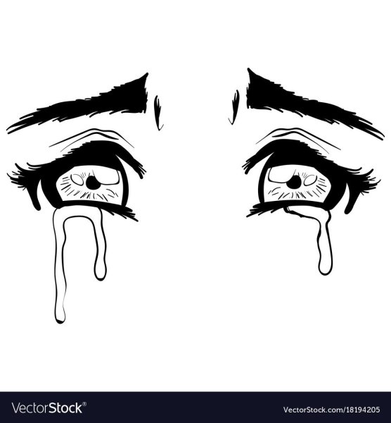 Плачущие глаза карандашом