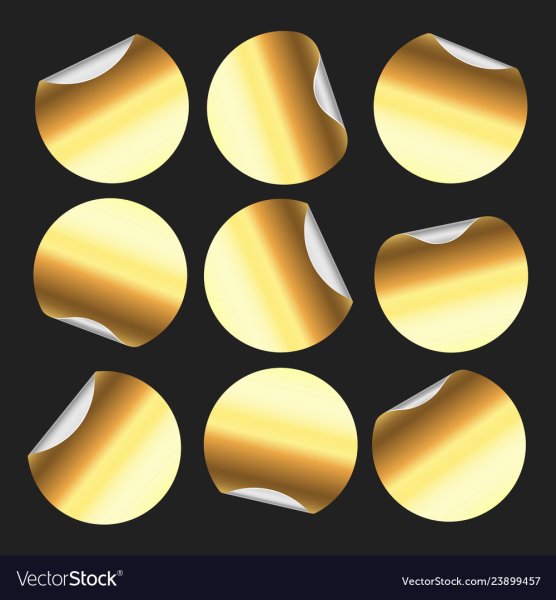 Наклейка круглая золото