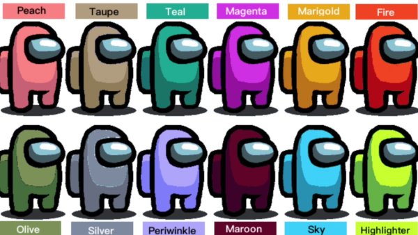 Амонг АС персонажи цветные