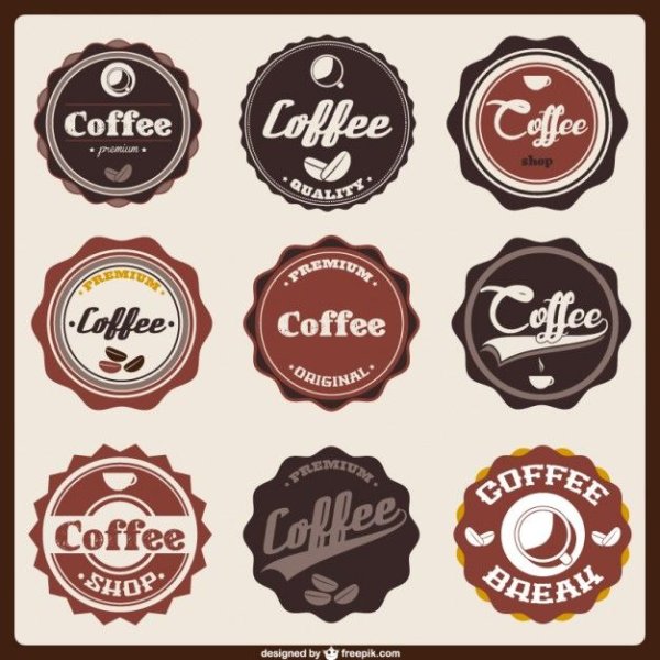 Круглая наклейка на кофе