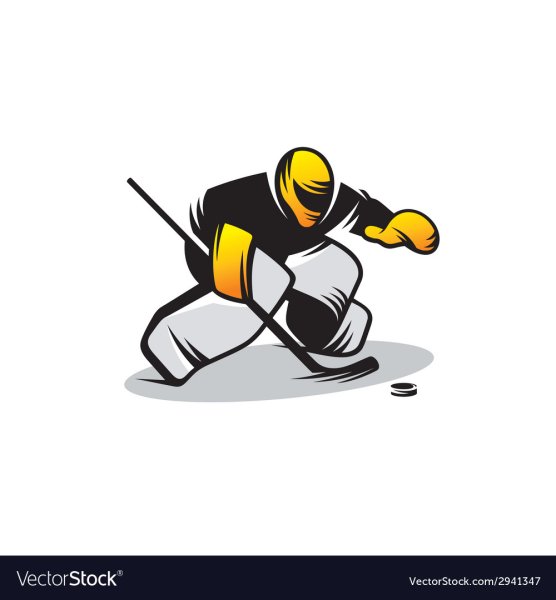 Хоккеист в черно желтой форме