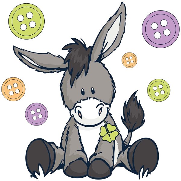 Наклейка ослик