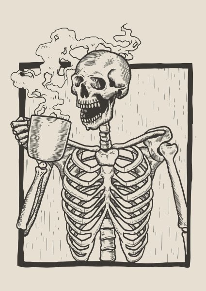 Рисунки для срисовки скелет