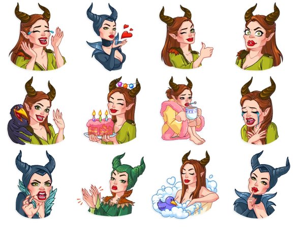 Стикеры телеграмм Maleficent»