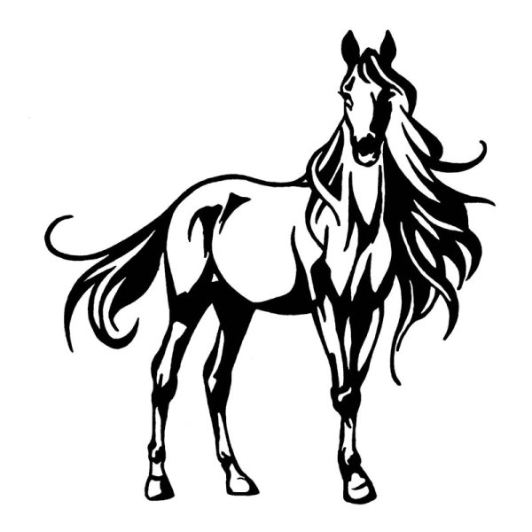 Лошадь на дыбах трафарет