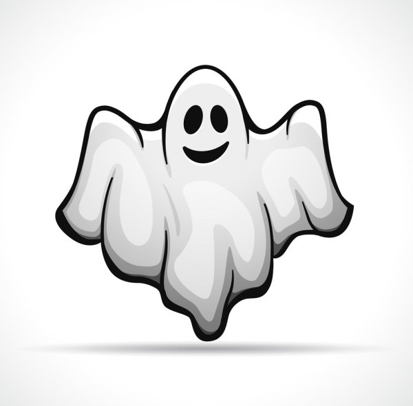 Привидение на белом фоне