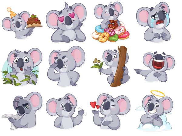 Наклейки "коалы"