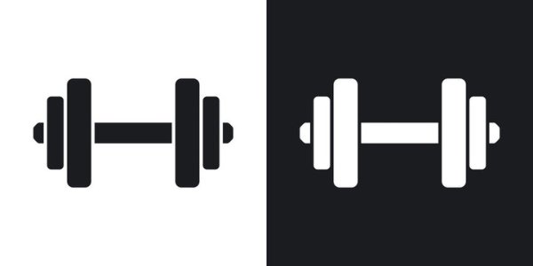 Гантеля на черном фоне
