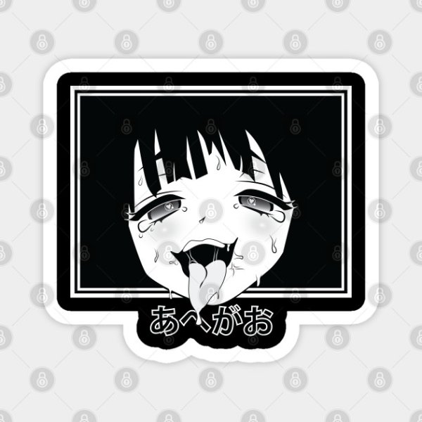 Ахегао лицо стикер