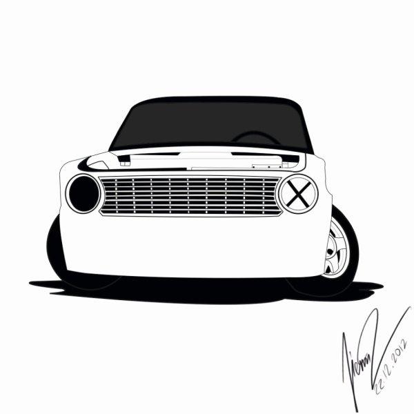 Нарисованный ВАЗ 2101 спереди