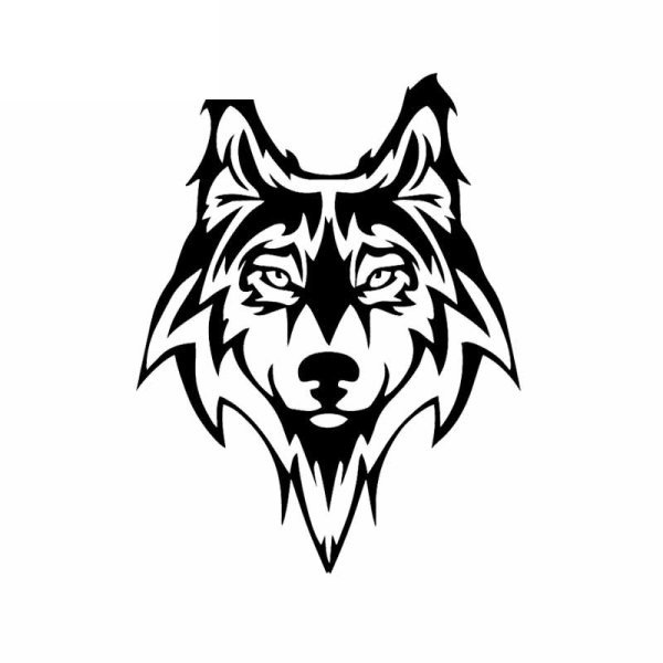 Силуэт морды волка