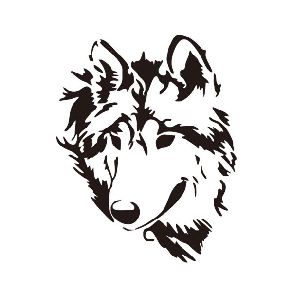 Наклейка морда волка