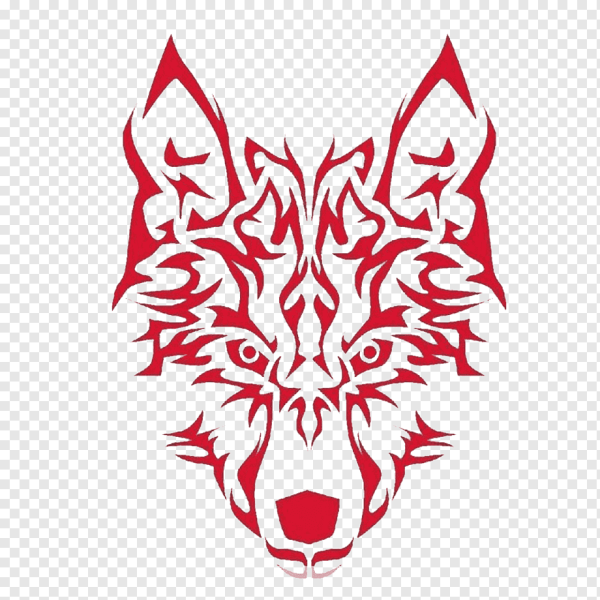 Татуировка волка на белом фоне
