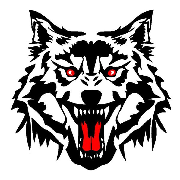 Оскаленная голова волка