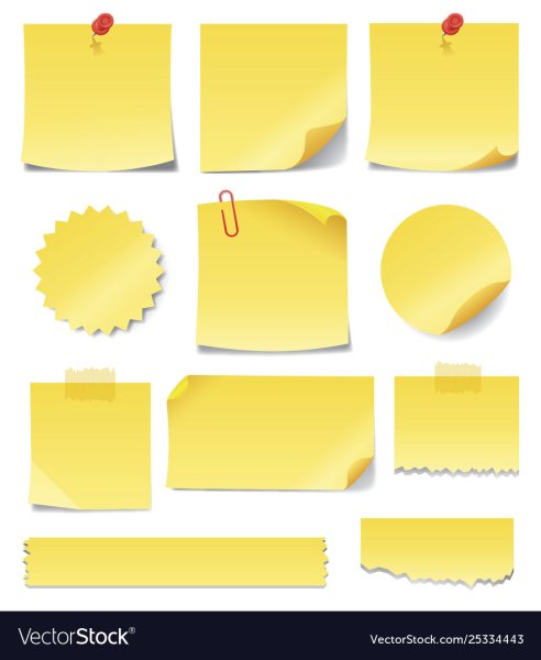 Стикер бумажный желтый