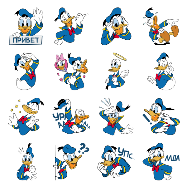 Дональд дак стикерпак