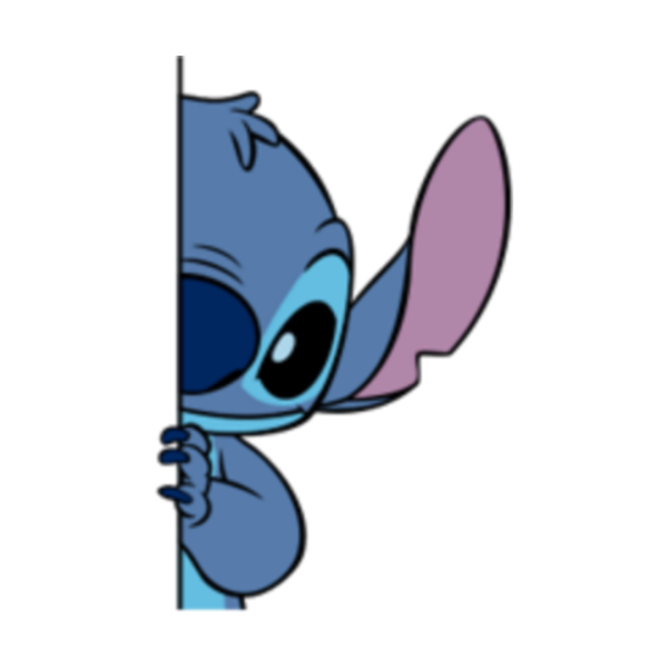 Стич выглядывает из-за стены