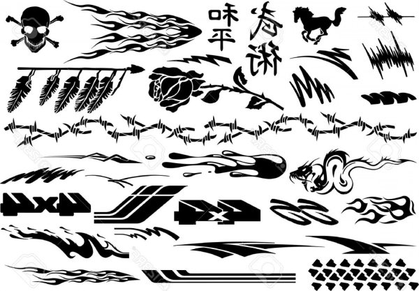 Спортивные наклейки на авто вектор