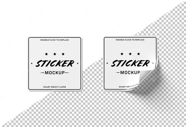 Мокап наклейки прямоугольные