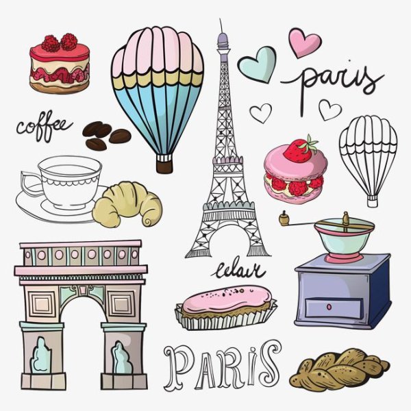 Стикеры Париж для ежедневника
