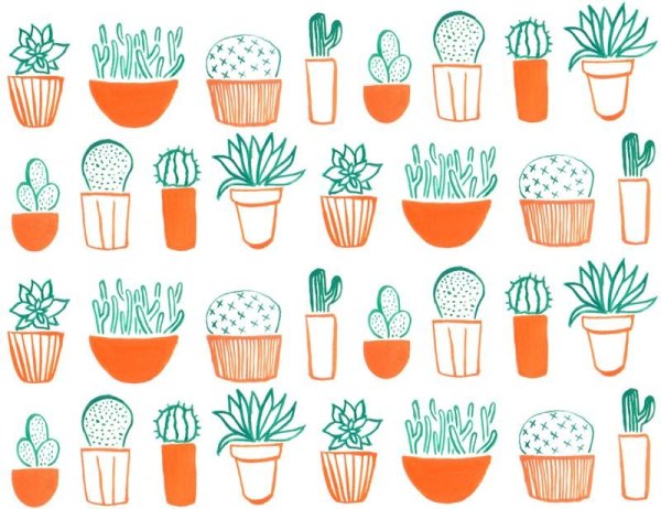 Наклейки для скетчбука кактусы