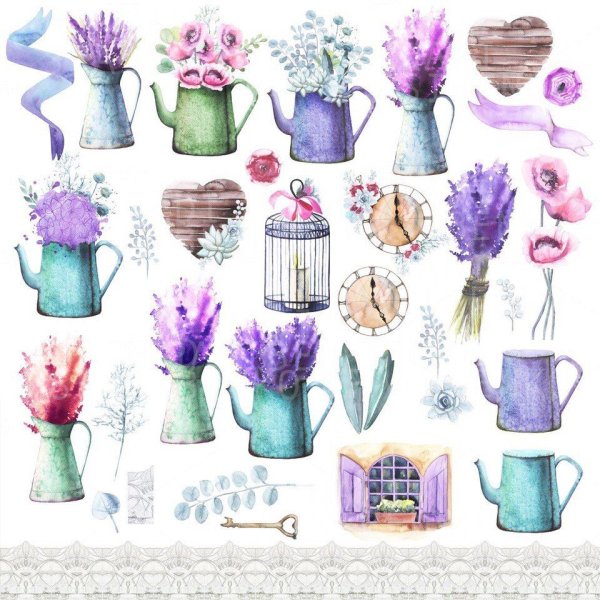 Наклейки с лавандой Скрапбукинг