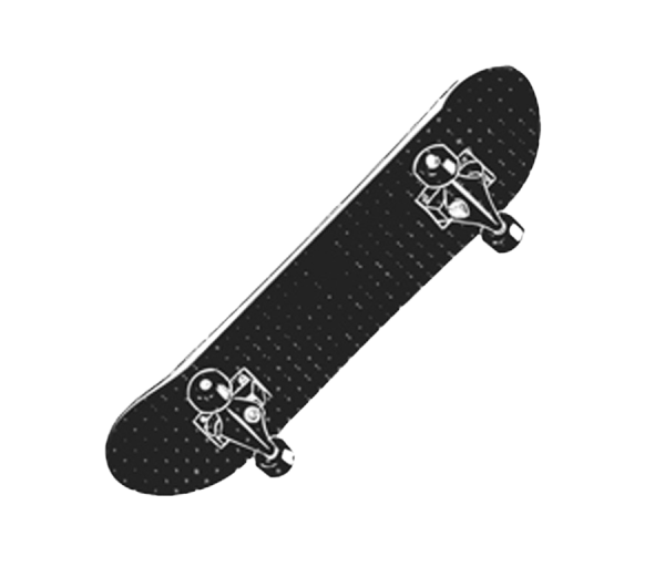 Скейтборд черно белый