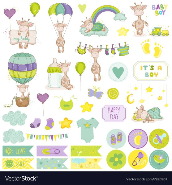 Скрапбукинг для новорожденных Стикеры