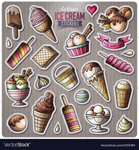 Мороженое наклейка на холодильник