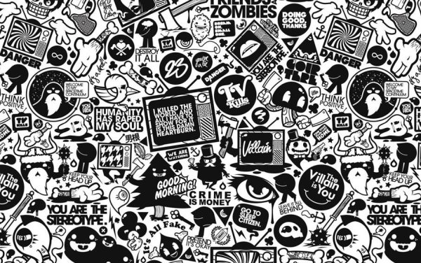 Стикеры черно белые