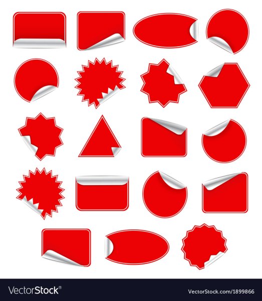 Значок красный наклейка