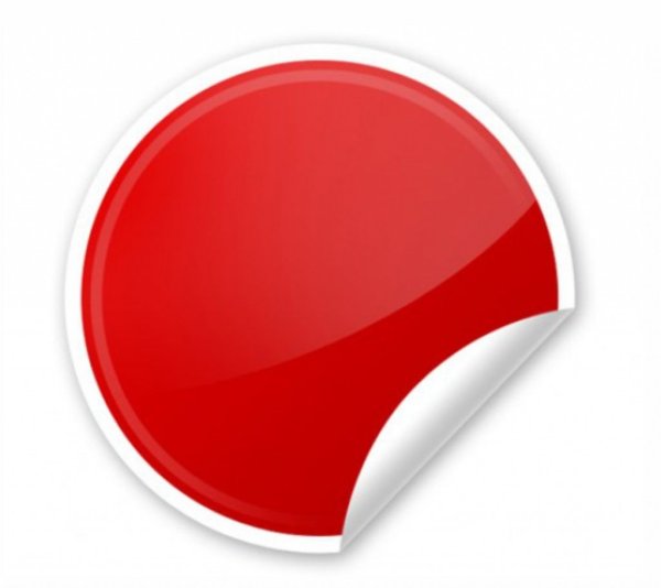 Круглый стикер с загнутым краем