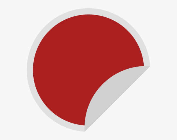 Красная круглая наклейка