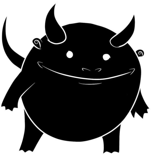 Чертенок черно белая