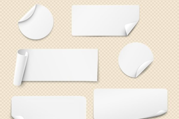 Стикер белый вектор