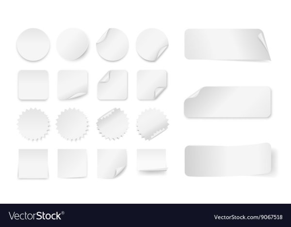 Стикер бумажный белый