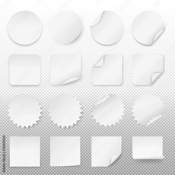 Бумажные наклейки белые