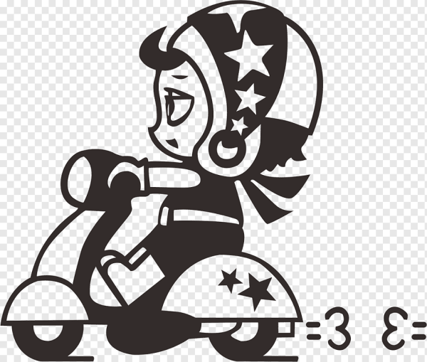 Девушка на мотоцикле наклейка