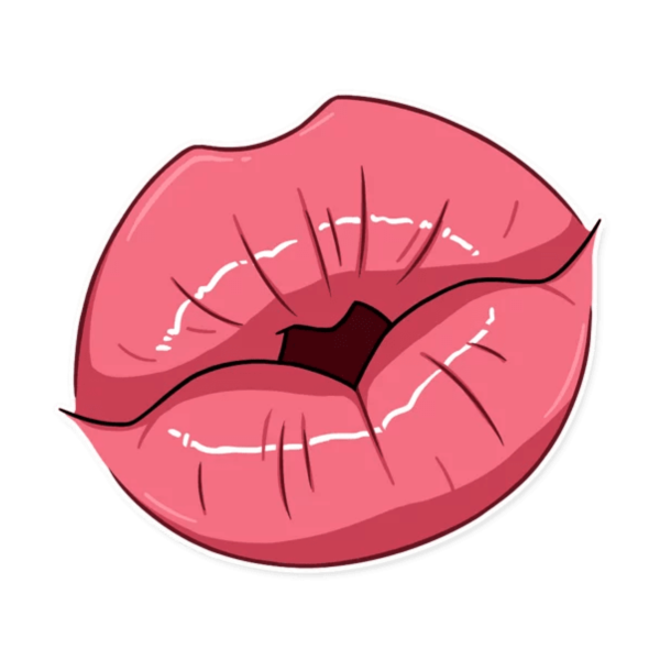 Стикер поцелуй в губы