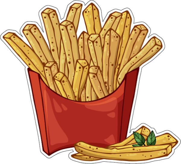 Наклейки картошка фри