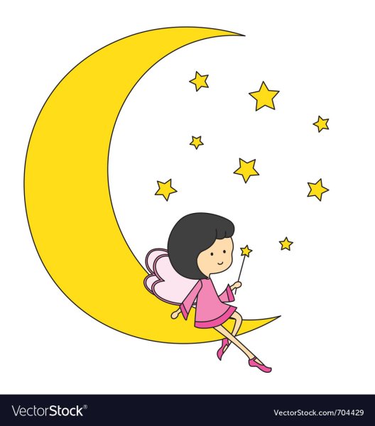 С месяцем девочку