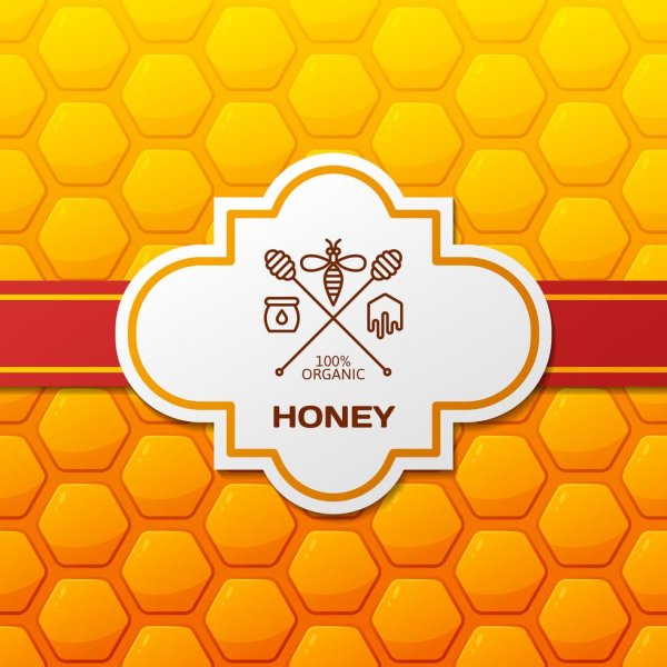 Этикетка для меда с сотами