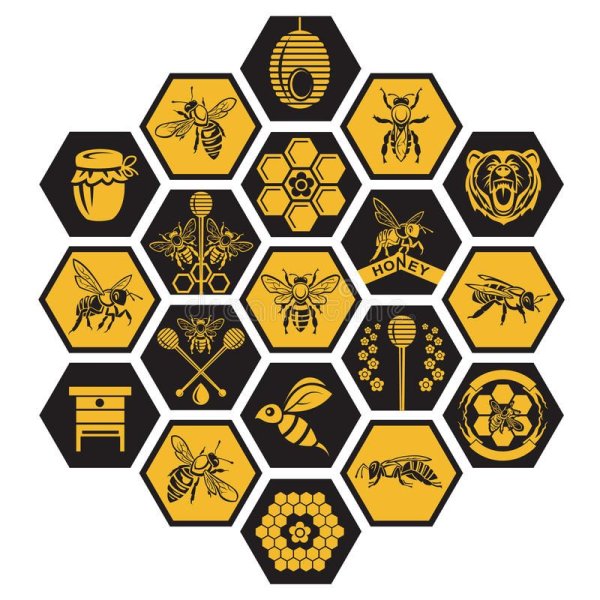 Наклейка пчелиные соты