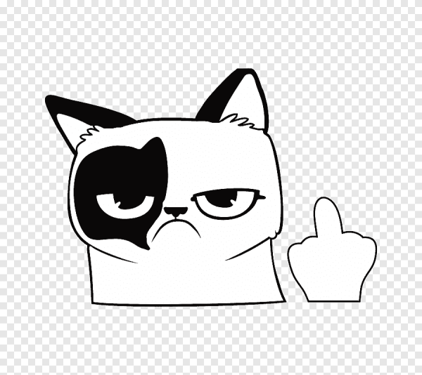Наклейка злой кот