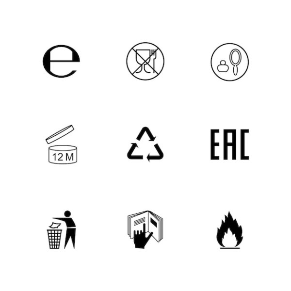 Значки на косметике