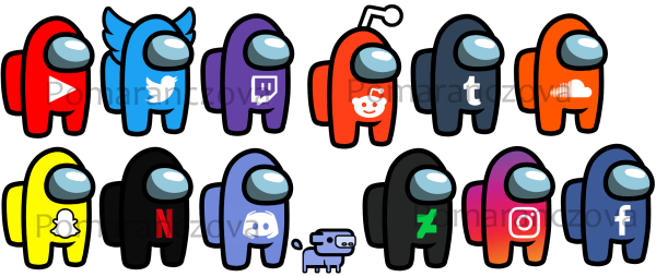 Рисунки для наклеек амонг АС