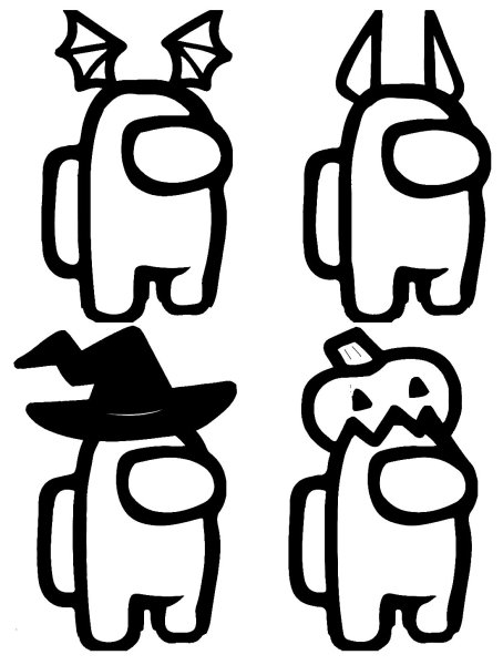 Амонг трафарет